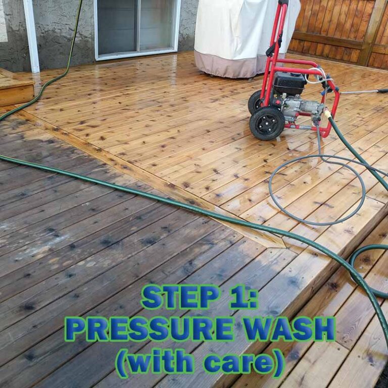 Outdoor deck prep for new sealer or stain