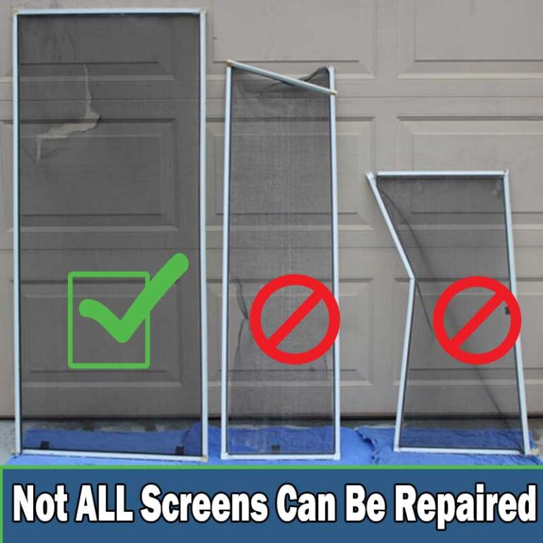 different types of broken window screen