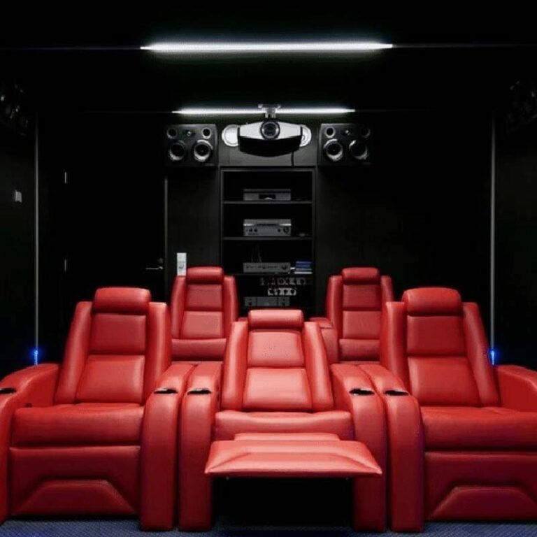 Basement home theater idea with modern sci-fi look