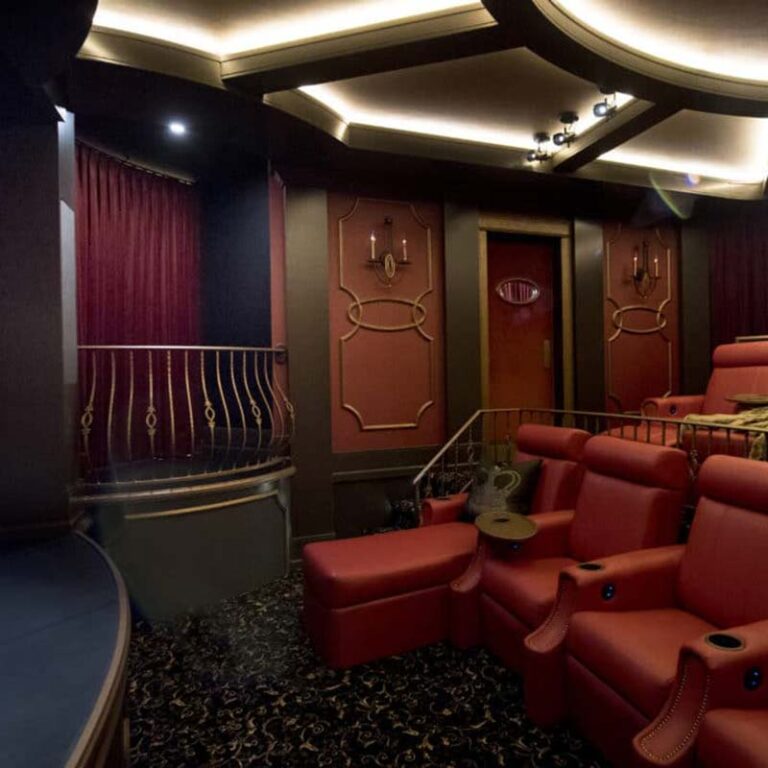 home theater with stage and opera box